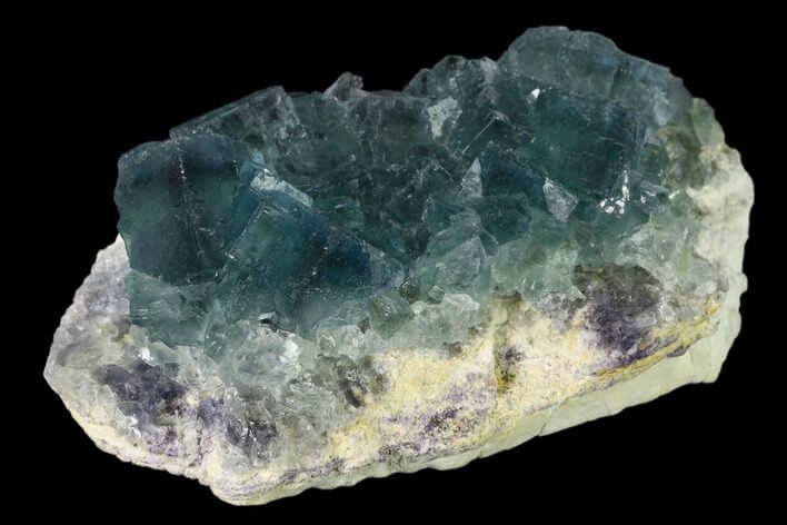 Cubic, Blue-Green Fluorite Crystal Cluster - China #138075